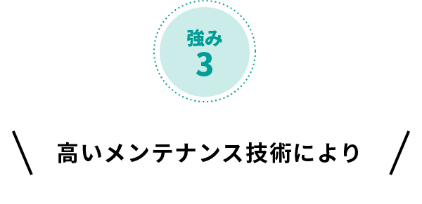 強み3 高いメンテナンス技術により